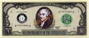 Сувенирная банкнота второй президент США 1797-1801